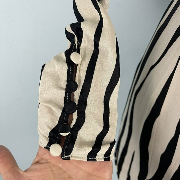 ZARA Long Sleeve Playsuit Romper Wrap Evening Party Cocktail Dress Small - Picture 7 of 12